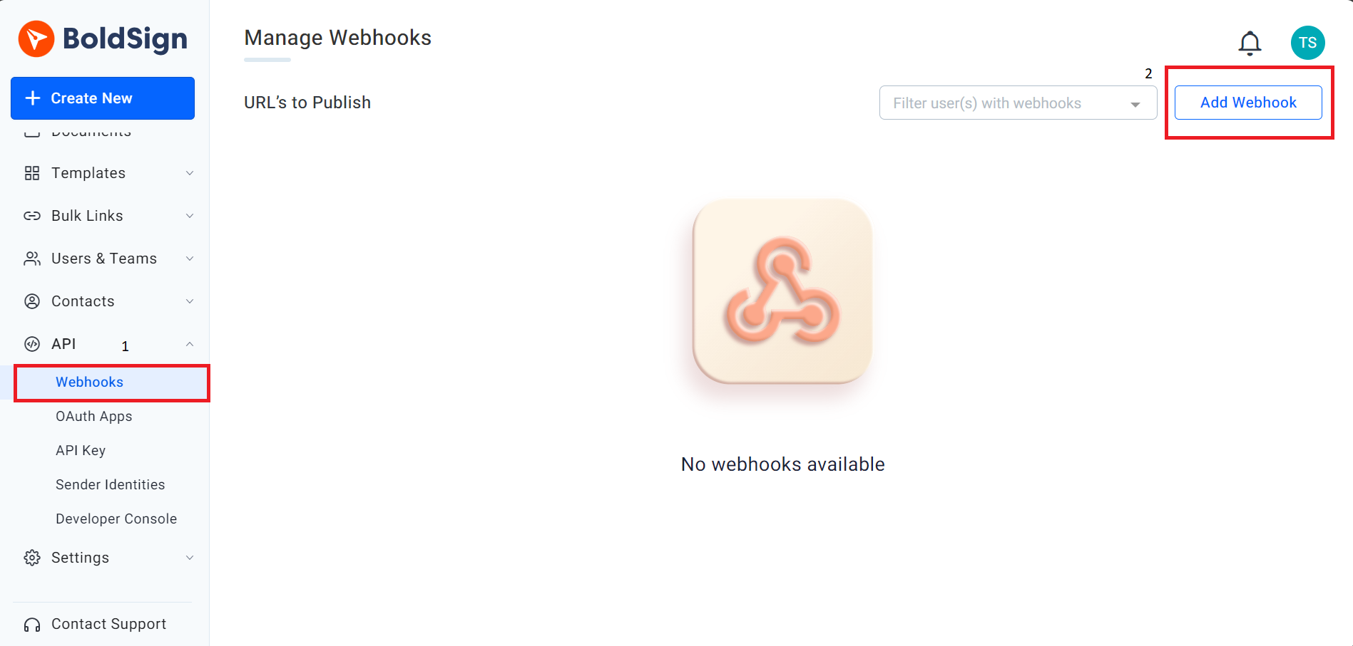 Create webhook